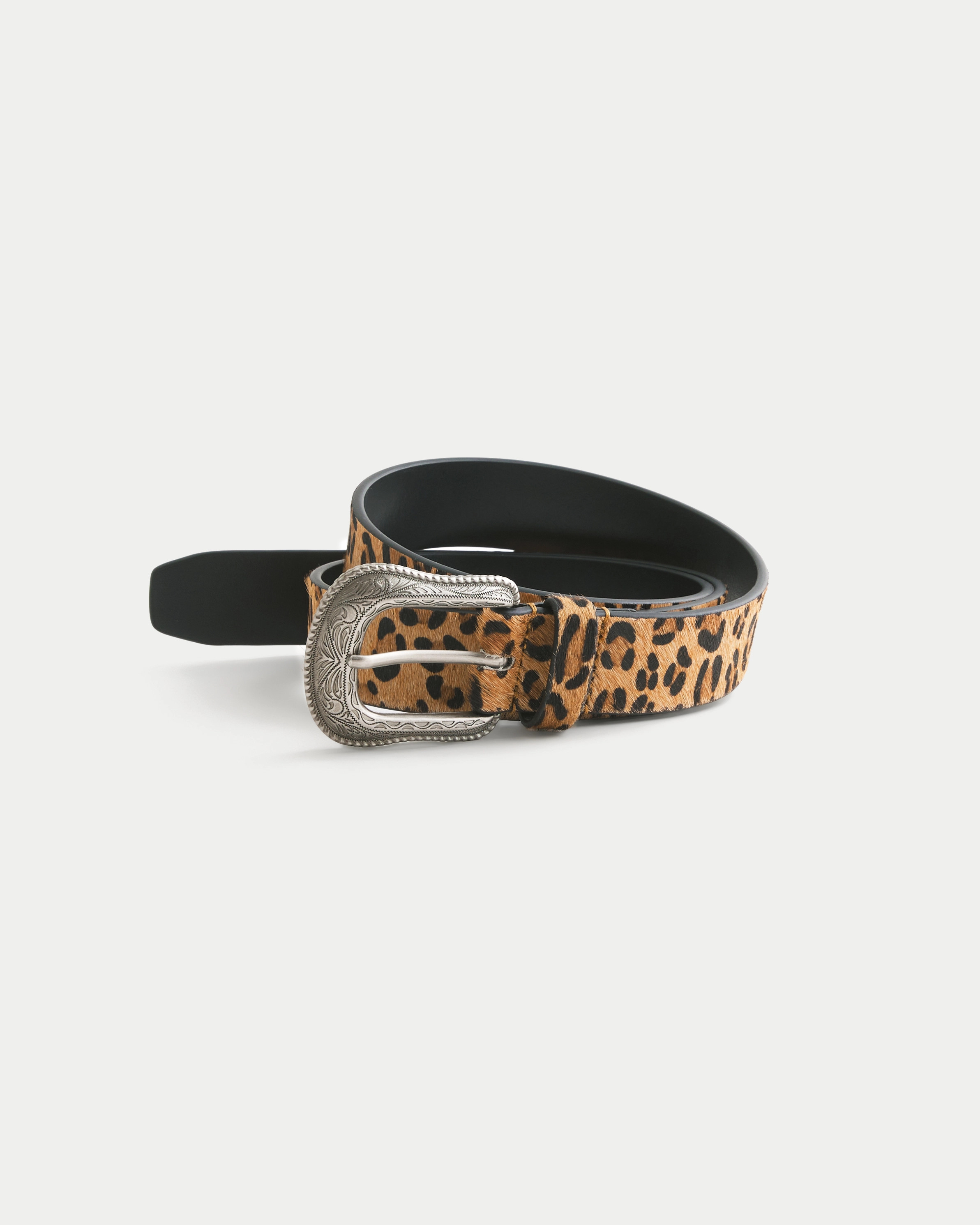 Leather Cheetah Pattern Belt | Hollister (US)