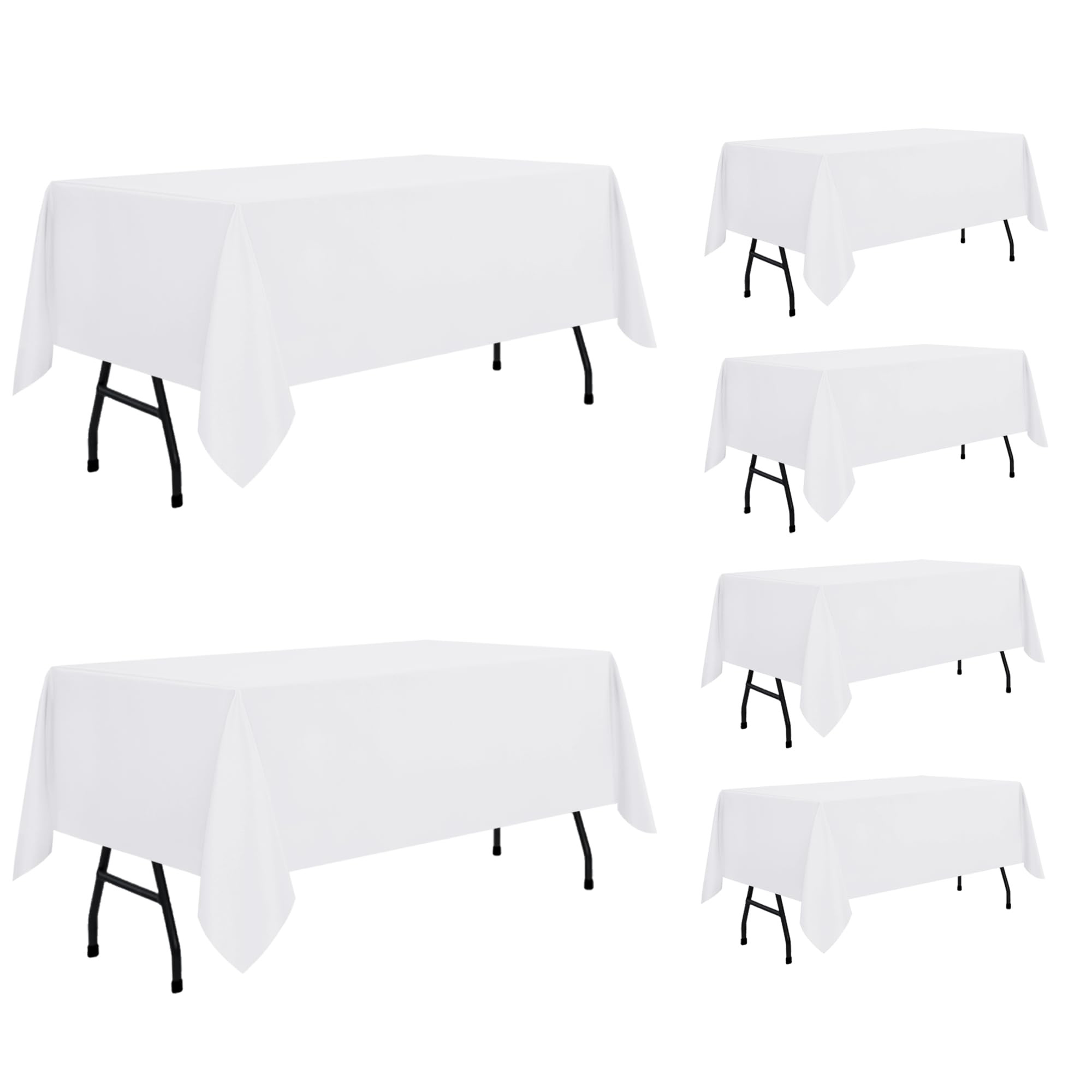 sancua 6 Pack White Tablecloth 60 x 84 Inch, Rectangle Table Cloth for 4ft Tables - Stain and Wri... | Amazon (US)