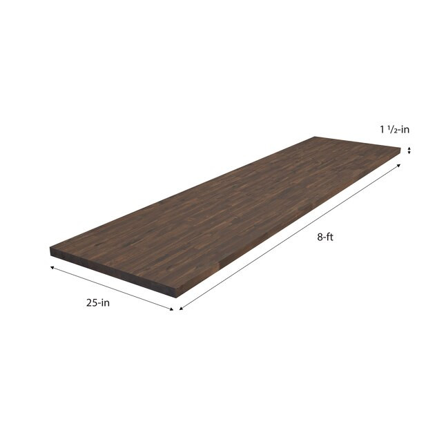 allen + roth Natural grain 8-ft x 25-in x 1.5-in Espresso Stained Acacia Wood Butcher block Count... | Lowe's