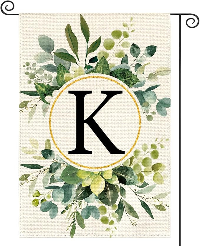 AVOIN colorlife Monogram Letter K Floral Garden Flag 12x18 Inch Double Sided Outside, Family Last... | Amazon (US)