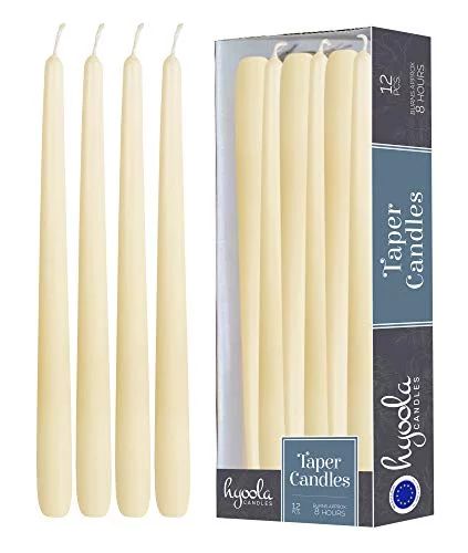 Hyoola, 10" Wool White Taper Candles - Dripless Tapers (12 Pack) | Walmart (US)