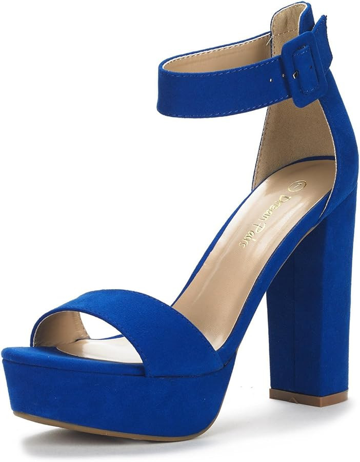 DREAM PAIRS Women's Hi-Lo High Heel Platform Pump Sandals | Amazon (US)