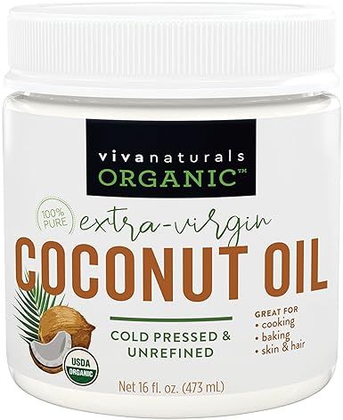 Organic Coconut Oil, Cold-Pressed - Natural Hair Oil, Skin Oil and Cooking Oil with Fresh Flavor,... | Amazon (US)