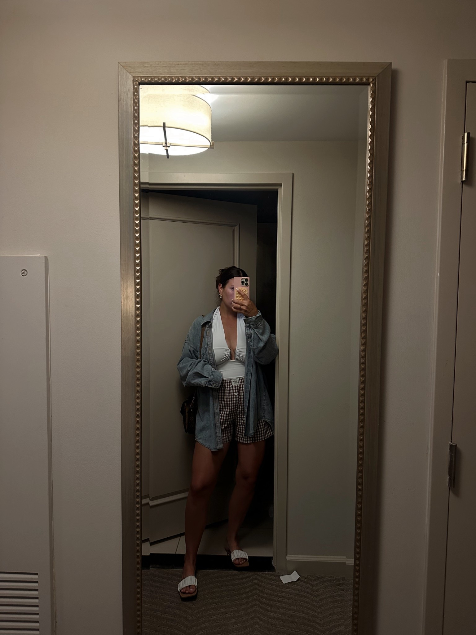 Dinner evening vacation fit 
Brunch inspo fit 
Amazon pants - large 
Zara top- small 
Aritzia denim shirt- large 

#LTKTravel #LTKSummerEdit #LTKStyleTip