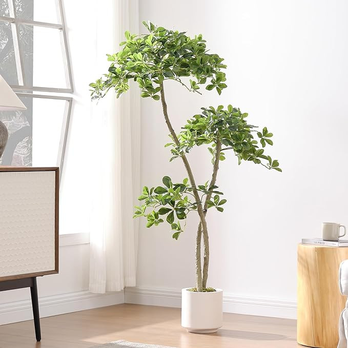 5ft Tall Artificial Black Olive Tree with 945 Lifelike Leaves, Fake Plant in White Pot, Faux Oliv... | Amazon (US)