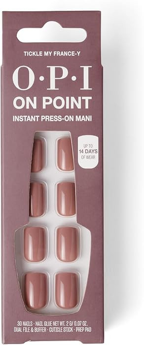 OPI On Point Press On Nails | Short Round, Squoval, Almond & Nail Art Press On Nails | 30 Count w... | Amazon (US)