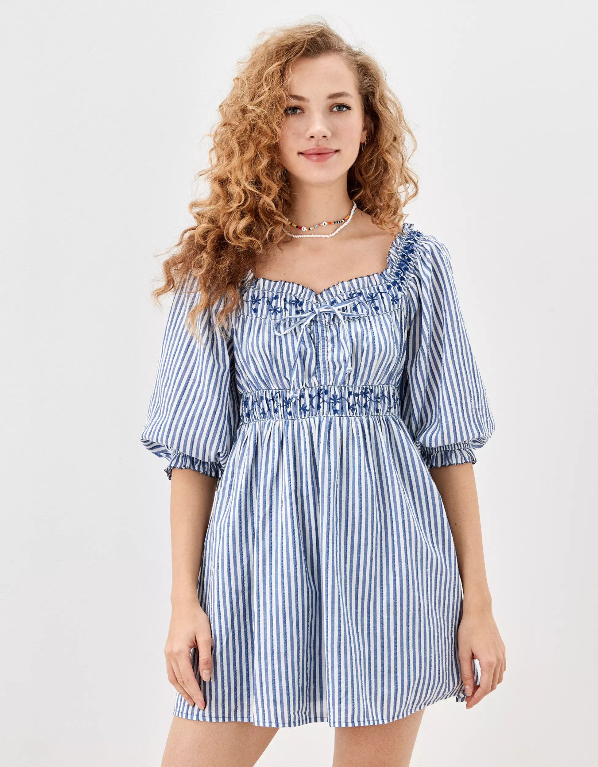 AE Puff Sleeve Mini Dress | American Eagle Outfitters (US & CA)