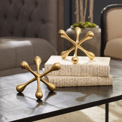 Uttermost Harlan Brass Objects Set of 2, Metallic | Ashley Homestore