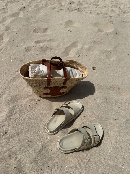 Beach woven straw beach bag, buckle sandals

#LTKswim #LTKSeasonal #LTKtravel