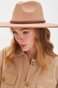 Braided Faux Leather-Trim Fedora | Forever 21 | Forever 21 (US)