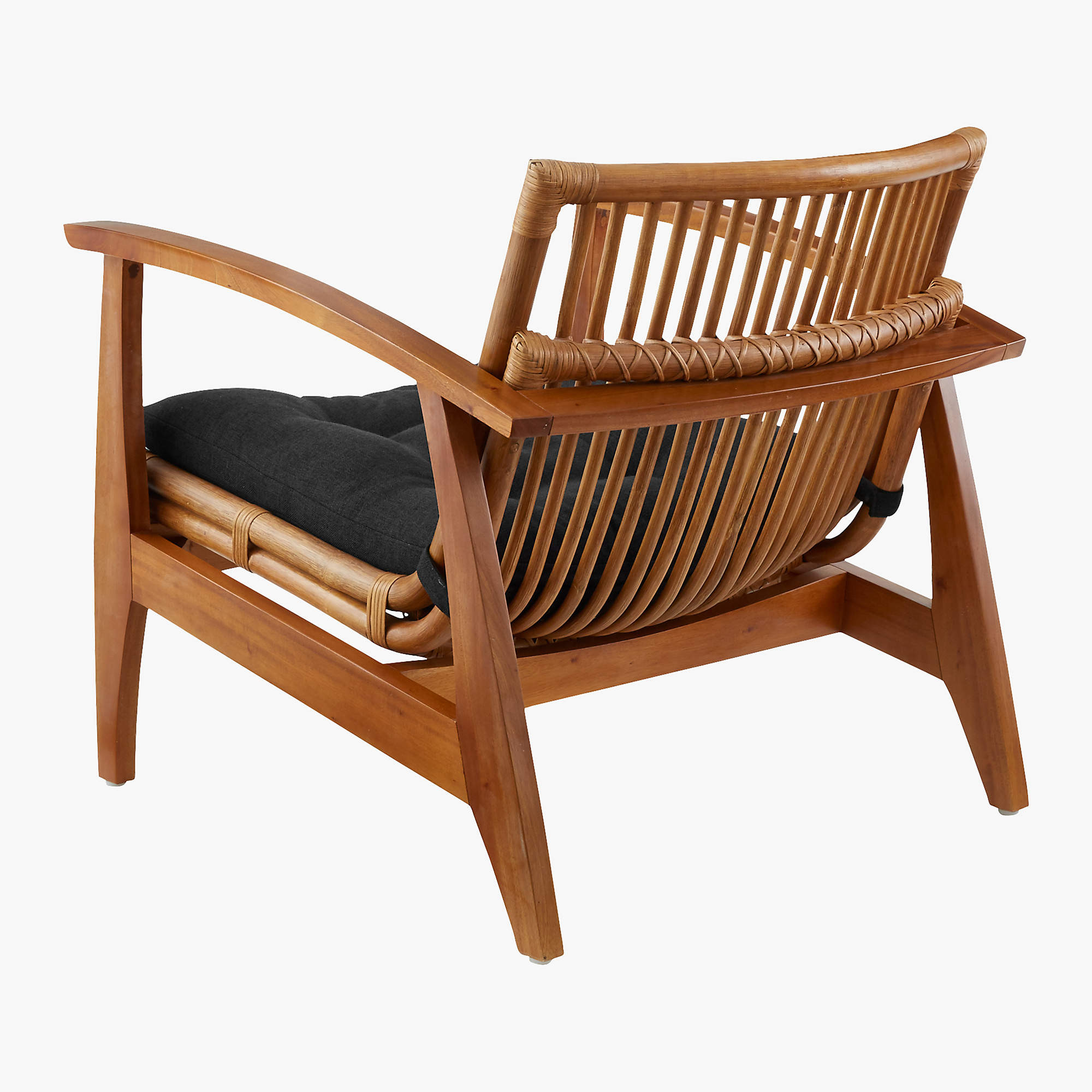 Noelie Rattan Lounge Chair with Black Cushion Set of 2 + Reviews | CB2 | CB2
