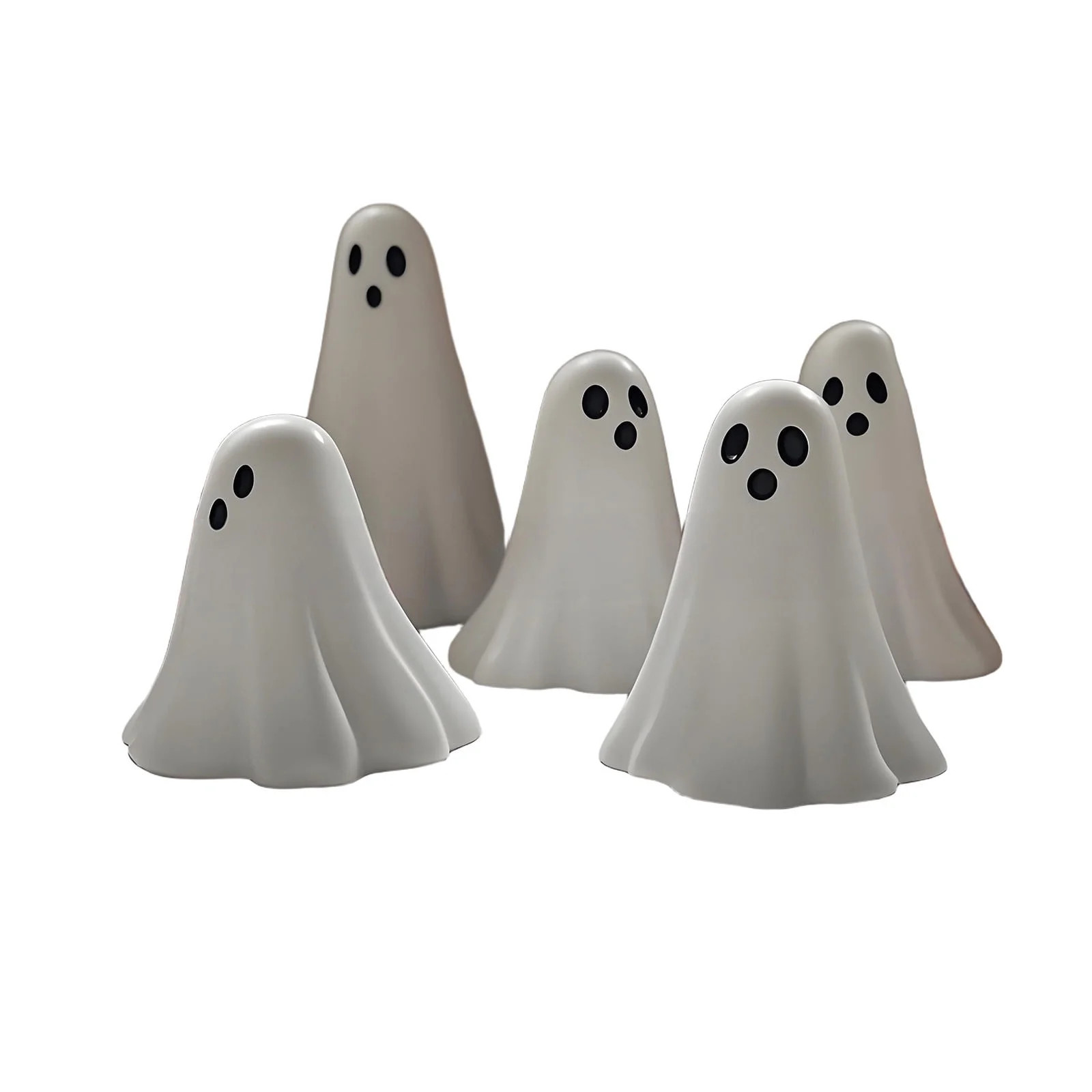 Meitianfacai Mini 5 Piece Ghost Figurine Set - Spooky Cute Halloween Decor Resin Statues for Home Shelf, Desk, Party, or Gothic Display, Horror Fan Gift (5 Unique Poses)（White） - Walmart.com | Walmart (US)