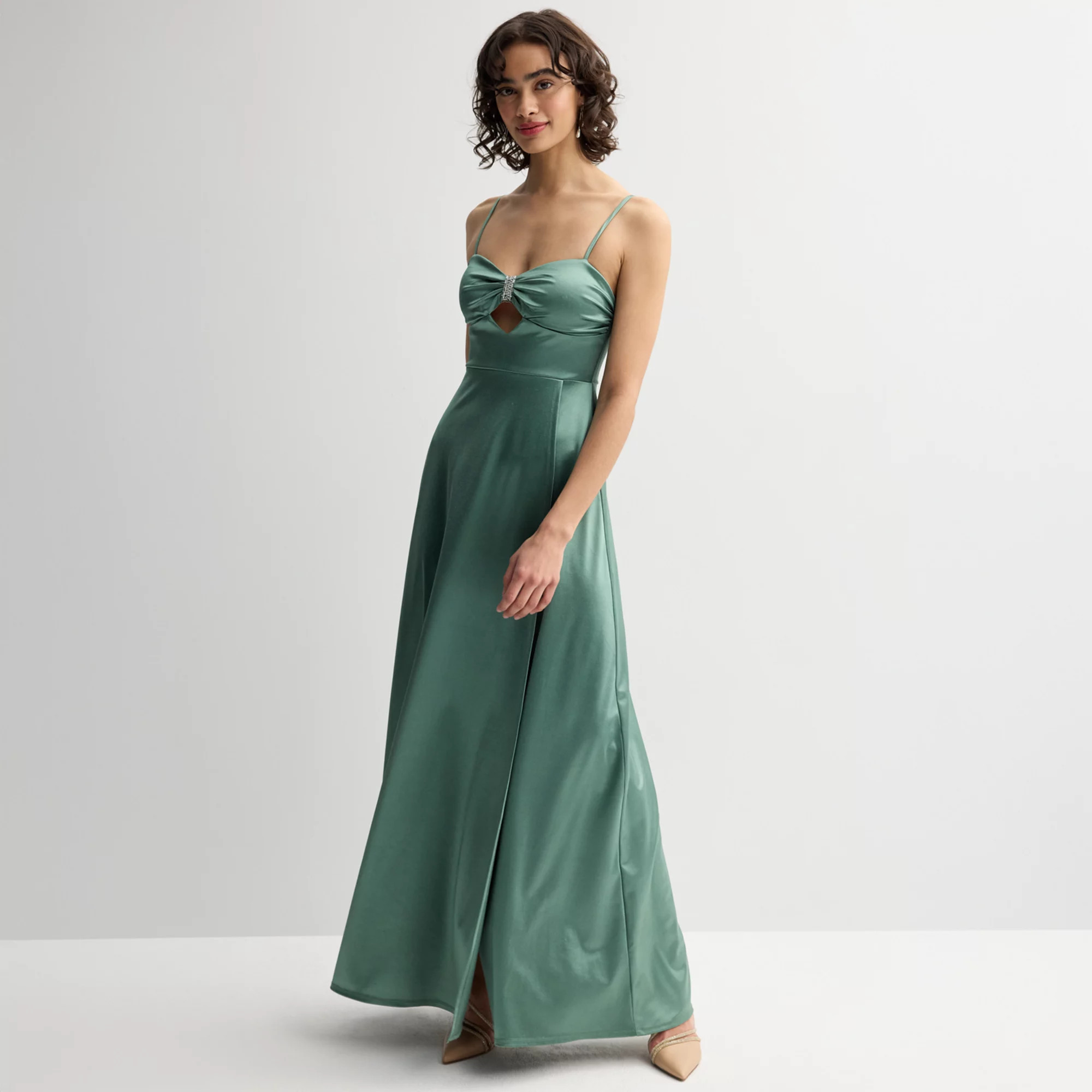 Juniors' Jump Apparel Cut Out Embellished A-Line Gown | Kohl's