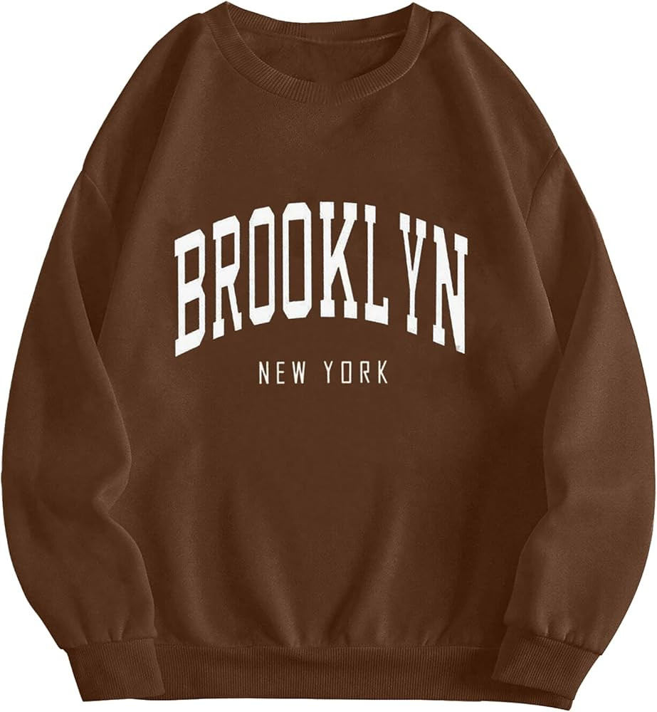 Hilinker Women's Graphic Crewneck Sweatshirts Casual Loose Long Sleeve Pullover Tops | Amazon (US)