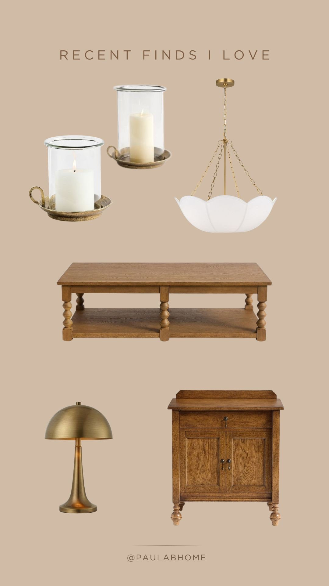 Some recent pieces I’d love to add to my home. 

Candle holder, hurricane, coffee table, pendant light, brass table lamp, cabinet. 
Pottery Barn finds  


#LTKHome #LTKU