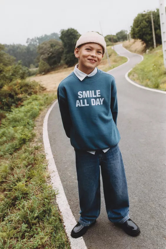 FLOCKED TEXT SWEATSHIRT | Zara US