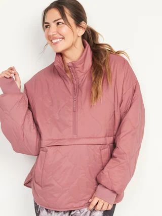 Packable Half-Zip Water-Resistant Quilted Jacket for Women | Old Navy (US)