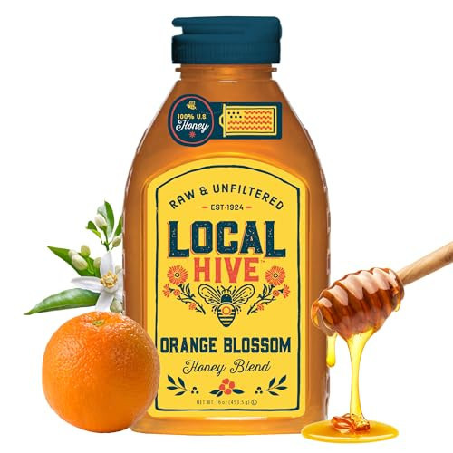 Local Hive Orange Blossom Raw & Unfiltered – 16 oz | 100% Pure U.S. Honey | Natural Sweetener Sourced from American Bees & Beekeepers | Bright Citrus Floral Flavor | Ideal for Tea, Baking & Cooking | Amazon (US)