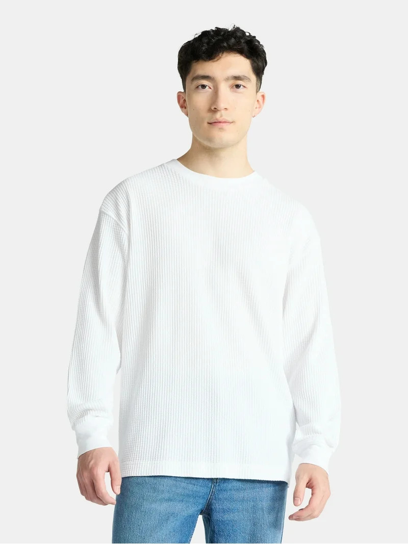 No Boundaries Thermal Tee with Long Sleeves, Men's & Big Men's | Walmart (US)