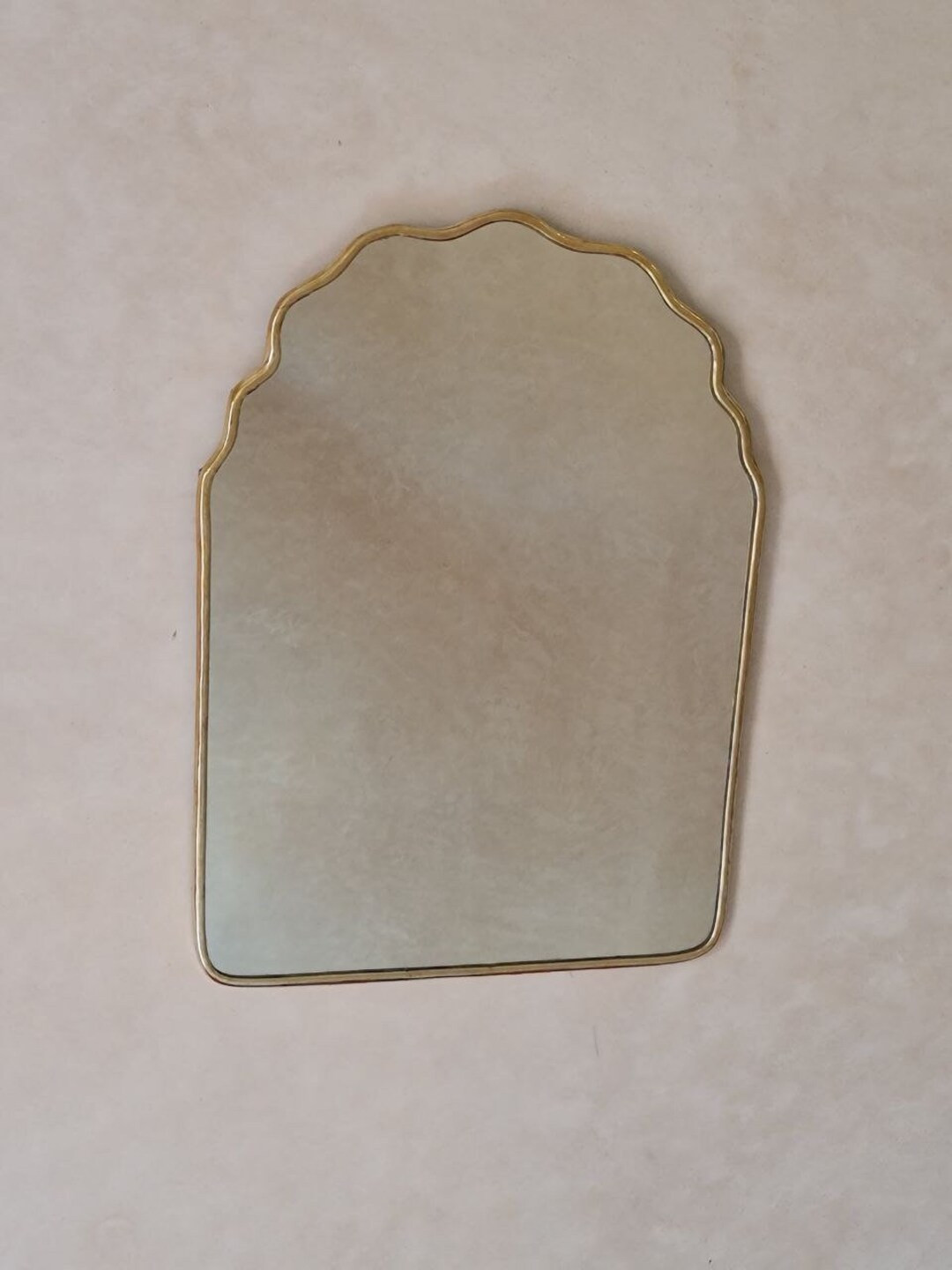 Italian Curved Antiqued Brass Mirror Butterfly Irregular Mirror, Gold Brass Mirror, Bathroom Mirr... | Etsy (US)