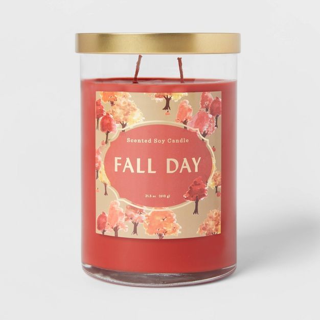 21.5oz Lidded Glass Jar 2-Wick Fall Day Candle - Opalhouse™ | Target
