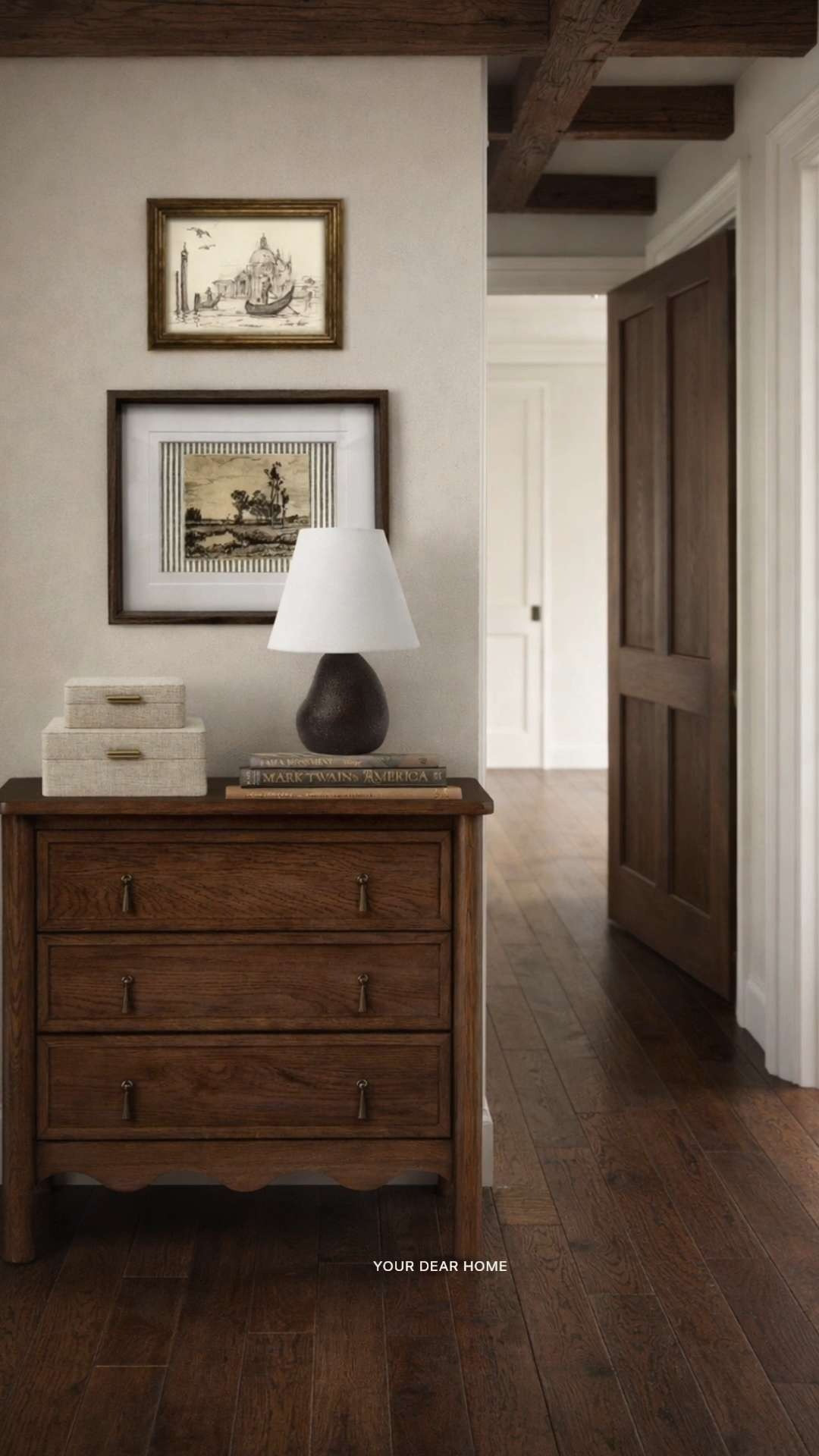 If your hallway feels like an afterthought, this is your sign to treat it like a moment. A warm wood dresser, stacked books, and classic artwork instantly make the space feel collected and intentional. It’s simple, but it reads like you really thought it through. 

 #LTKHome