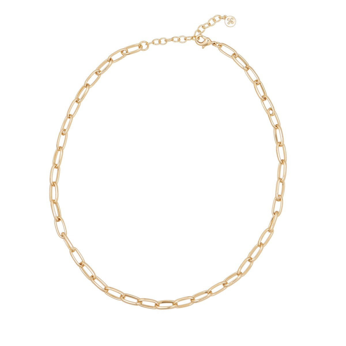 Gold Oval Link Necklace | Nickel and Suede