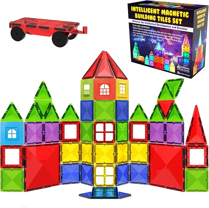 Desire Deluxe Magnetic Building Blocks Tiles STEM Toy Set 57PC – Kids Learning Educational Cons... | Amazon (UK)
