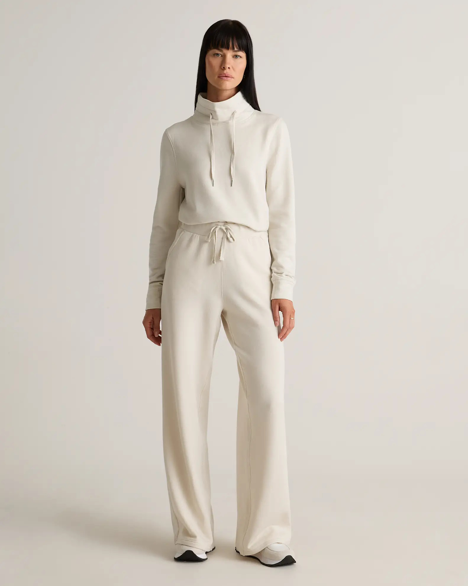SuperSoft Fleece Wide Leg Pant in Off White | Quince