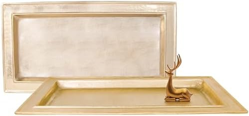 Decorative Gold Trays by Objet D’Art, Juliet Beaufort Rectangular Bar Tray for Living Room, Ott... | Amazon (US)