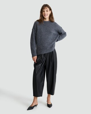 The F&F Edit Ribbed Crew Neck Jumper with Wool in Grey | Tesco F&F