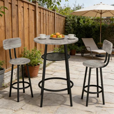 3 Piece Bar Table Set, Bistro Dinning Table Pub Bar Table And Chairs Set, Bar Height Table With 2 Stools,small Dining Table, Kitchen Table Set For Sm | Wayfair North America