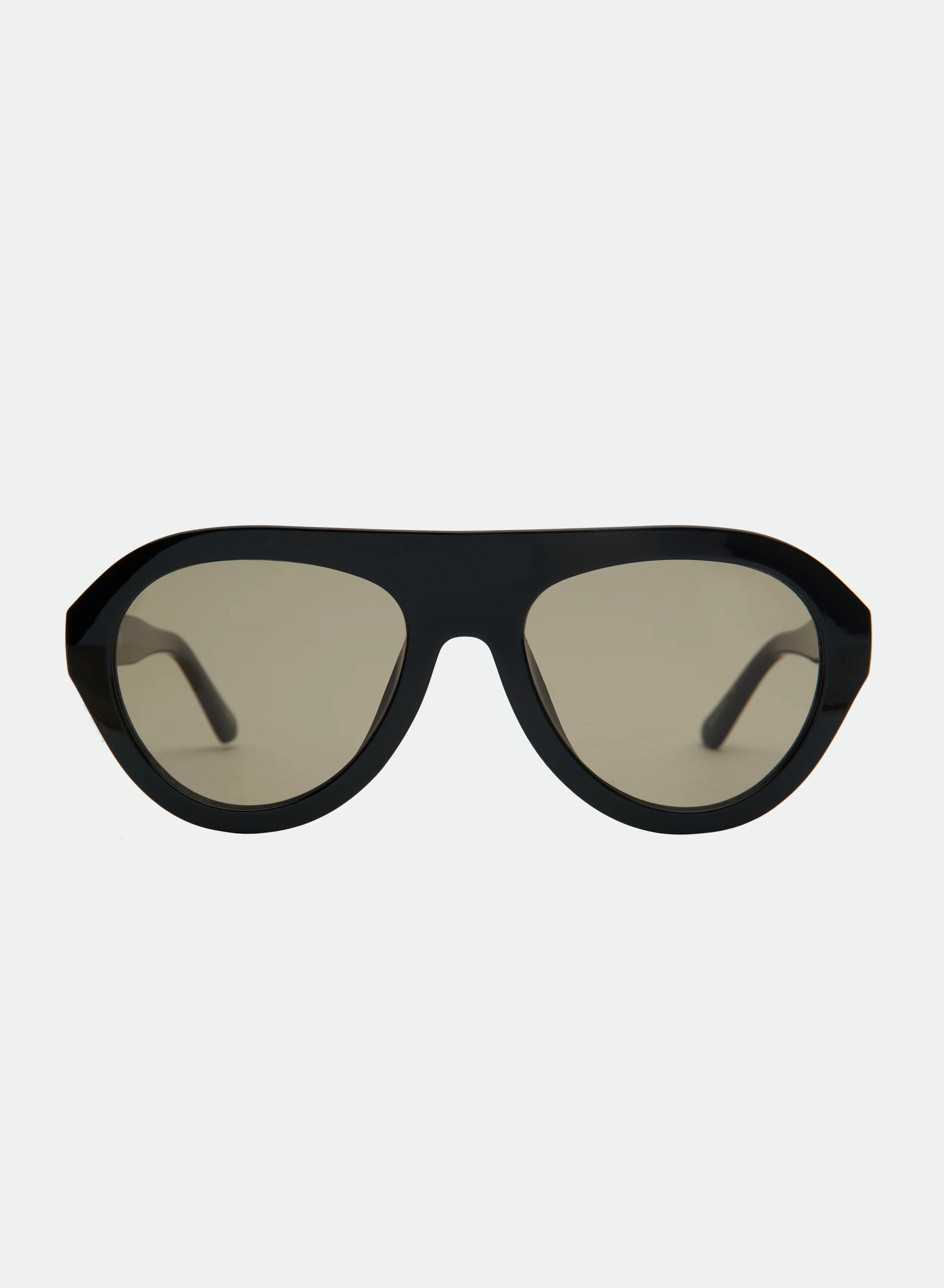 MADDY Oversized Aviator Sunglasses – Black/Smoke Green | Otra Eyewear