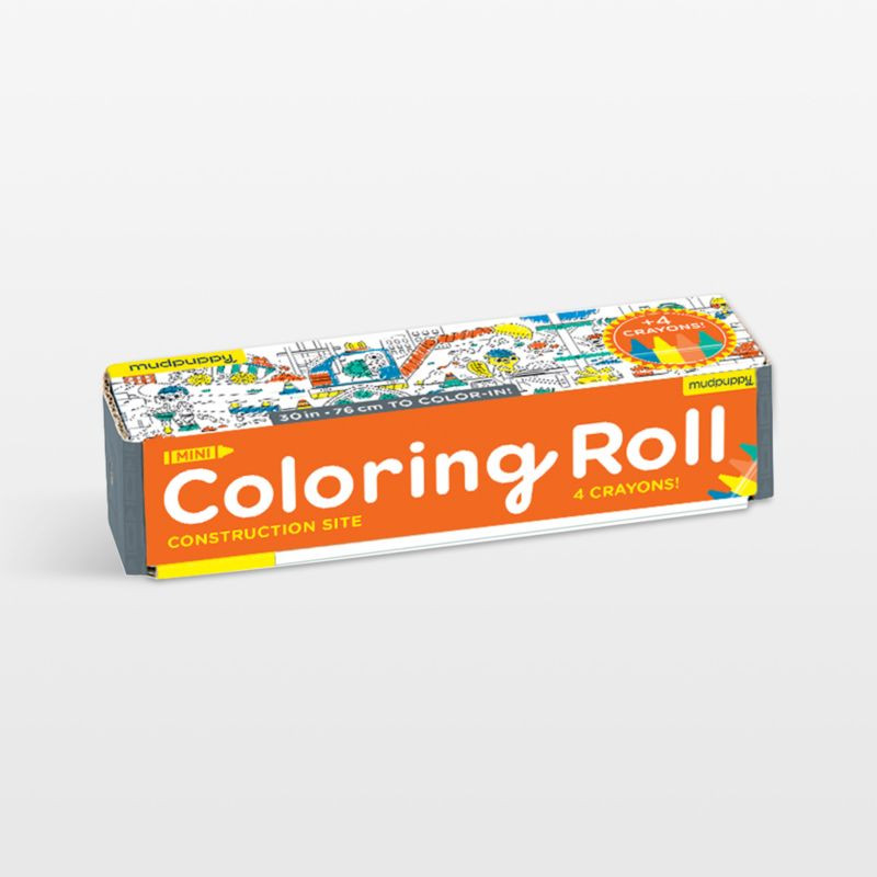 Mudpuppy Construction Site Kids Mini Coloring Roll | Crate & Kids | Crate & Barrel