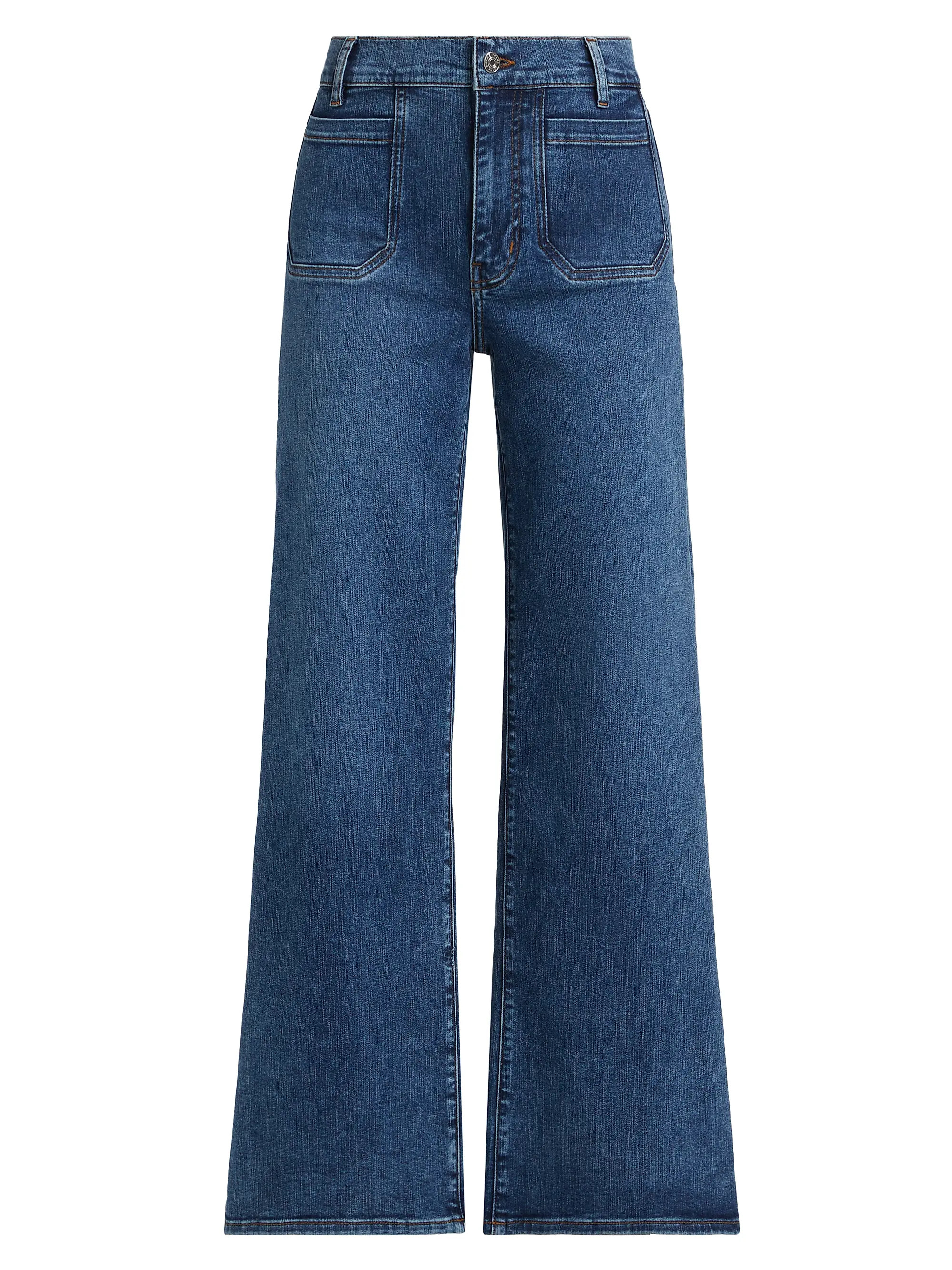 Le Slim Palazzo Patch-Pocket Jeans | Saks Fifth Avenue