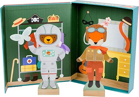 Petit Collage Magnetic Dress Up, Make-Believe Animal Costumes – Magnetic Game Board with Mix an... | Amazon (US)