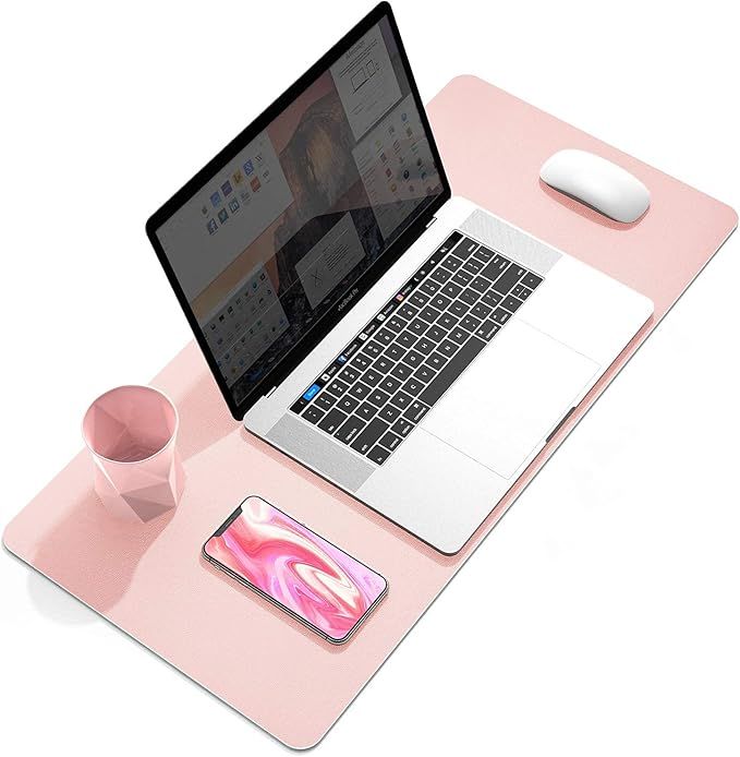 YSAGi Multifunctional Office Desk Pad, 23.6" x 13.7" Ultra Thin Waterproof PU Leather Mouse Pad, ... | Amazon (US)