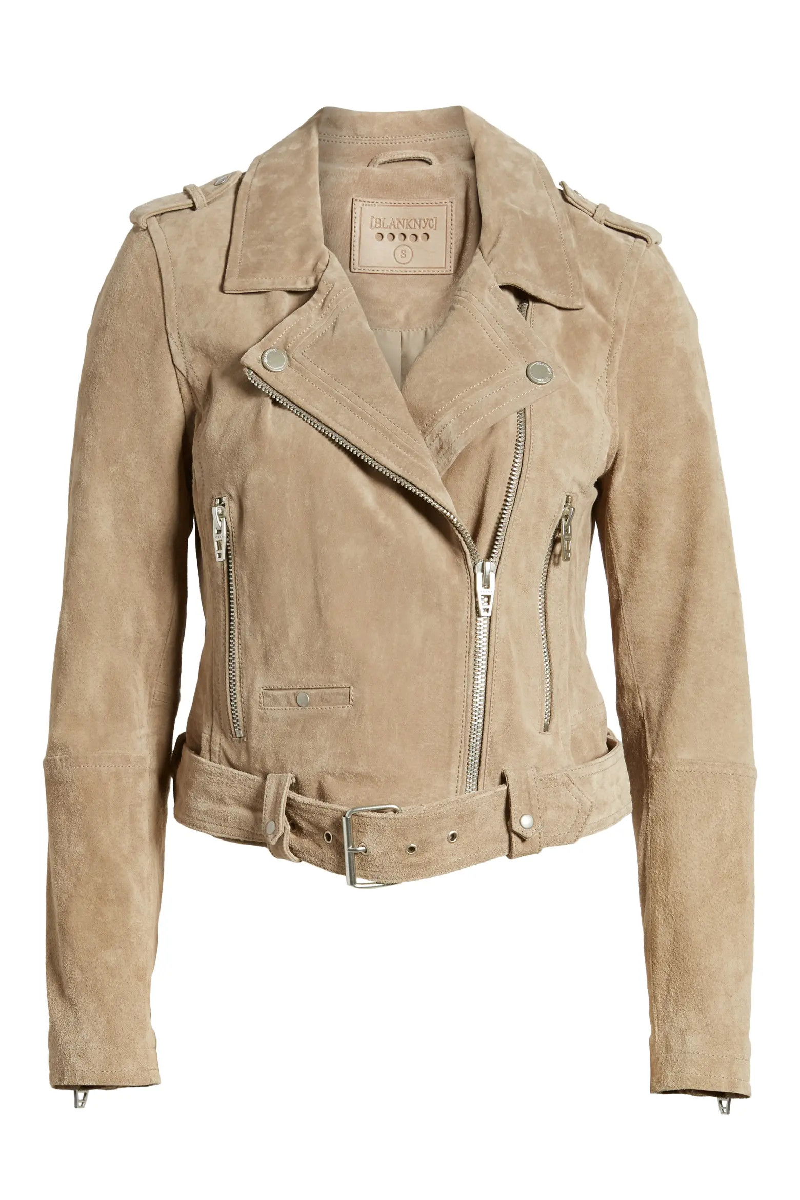 BLANKNYC Suede Moto Jacket in Sand Stoner at Nordstrom, Size Medium | Nordstrom