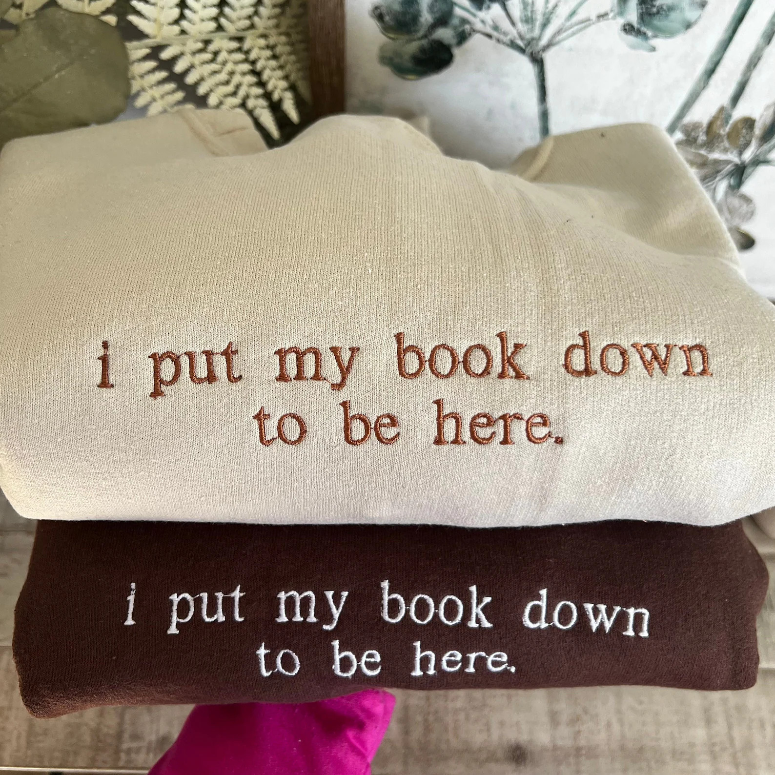 I Put My Book Down to Be Here Embroidered Reading Sweatshirt, Bookish Shirt, Gift for Her, Book L... | Etsy (US)