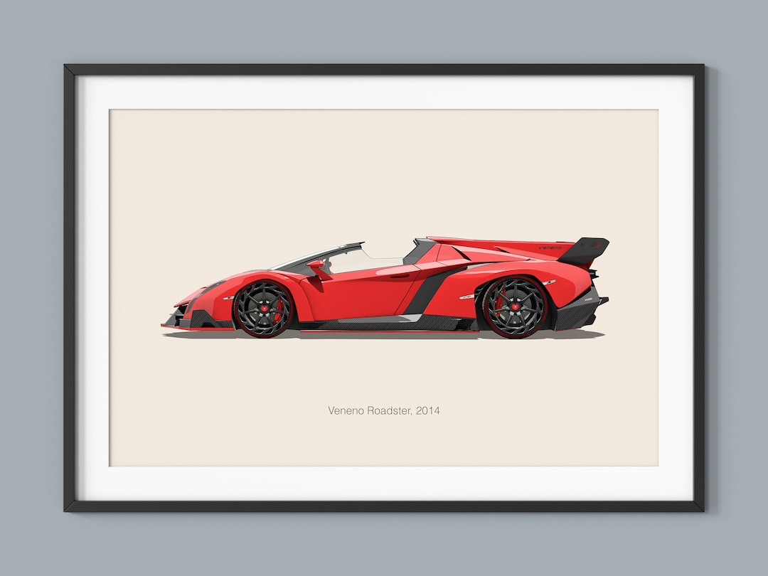 Lamborghini Veneno Car Posters Illustration Prints Wall Art - Etsy | Etsy (US)