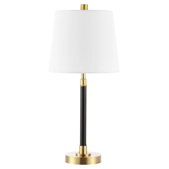 SAFAVIEH Vitale 22 in. Glam Brass Gold Iron Table Lamp with Off-white 100% Cotton Shade | Walmart (US)