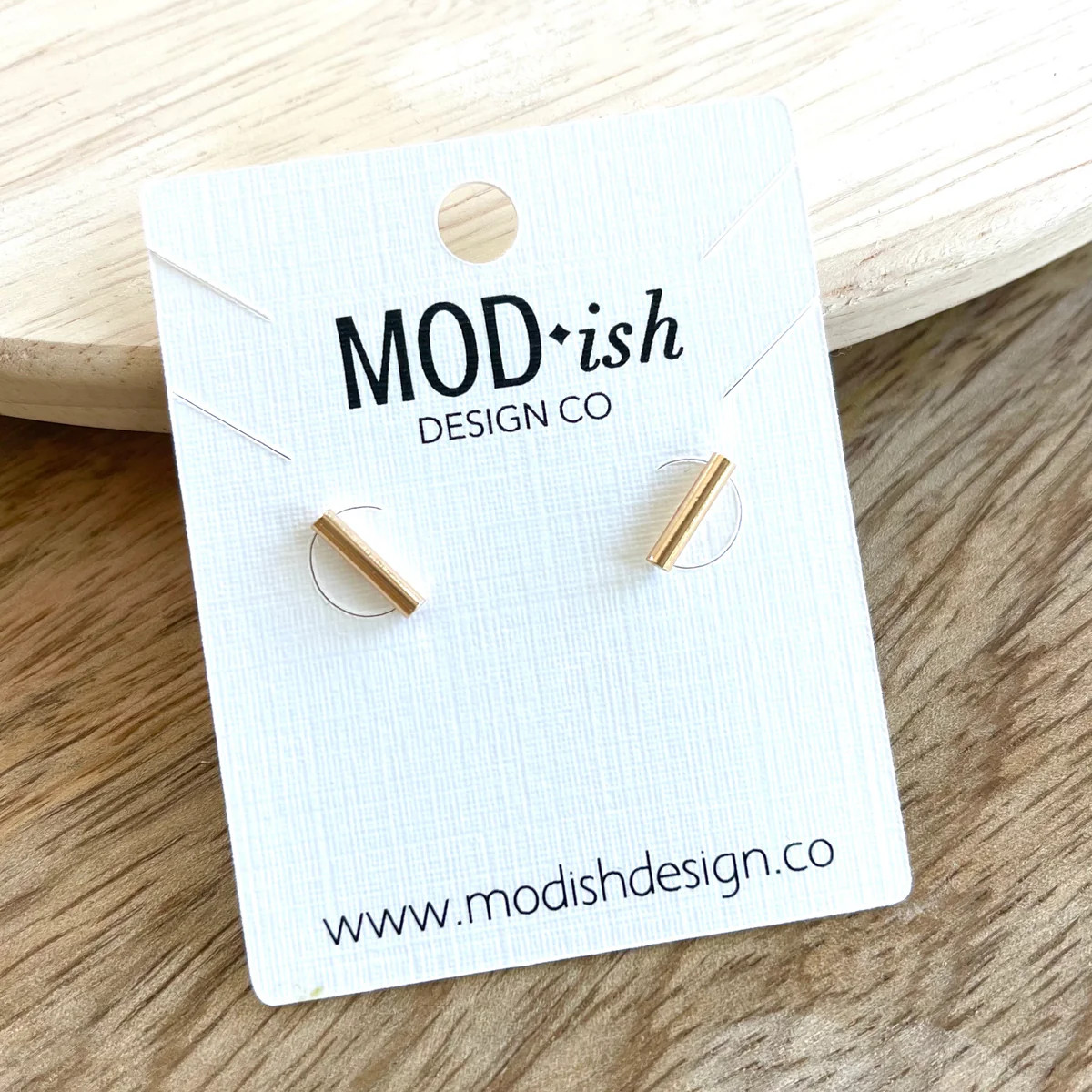 Gold Bar Earring Studs | MODish Design Co