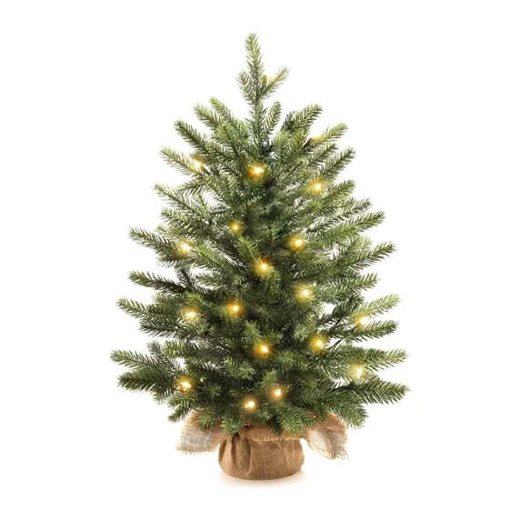 18in Pre-Lit Artificial Christmas Tree - Tabletop Tree with Warm White LED Lights, Battery Operat... | Walmart (US)