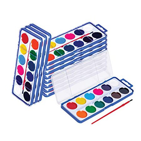 Watercolor Paint Set for Kids - Bulk Set of 12 - Washable Paints in 12 Colors - Perfect for Home, Sc | Walmart (US)