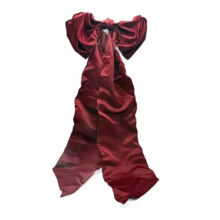 Burgundy Jumbo Satin Christmas Tree Topper Bow, 22"x56", Red Velvet Ribbon Holiday Bow for DIY Décor, Gifts & Party Decorations () | Walmart (US)