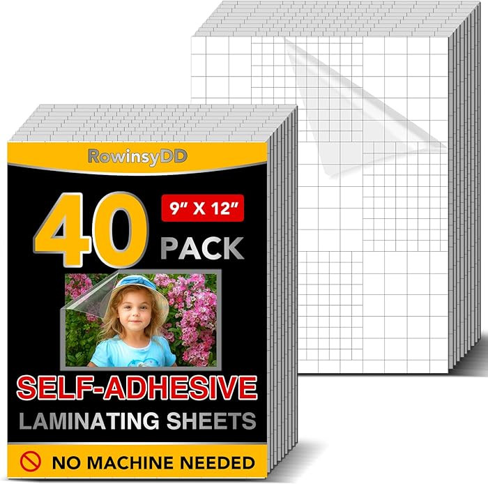 40 PCS Self-Adhesive Laminating Sheets, 9 x 12 Inches Clear Laminating Sheets No Machine Needed S... | Amazon (US)