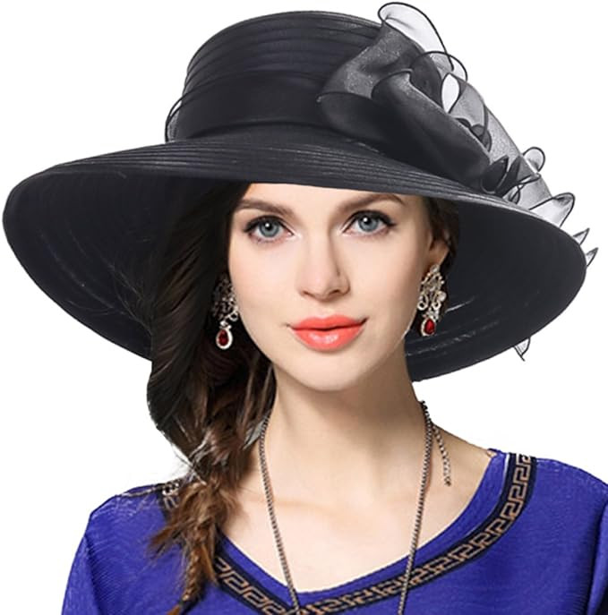 VECRY Women's Dressy Church Baptism Wedding Derby Hat | Amazon (US)