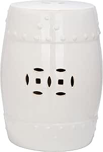 Safavieh Modern Ming Ceramic Decorative Garden Stool, Cream | Amazon (US)