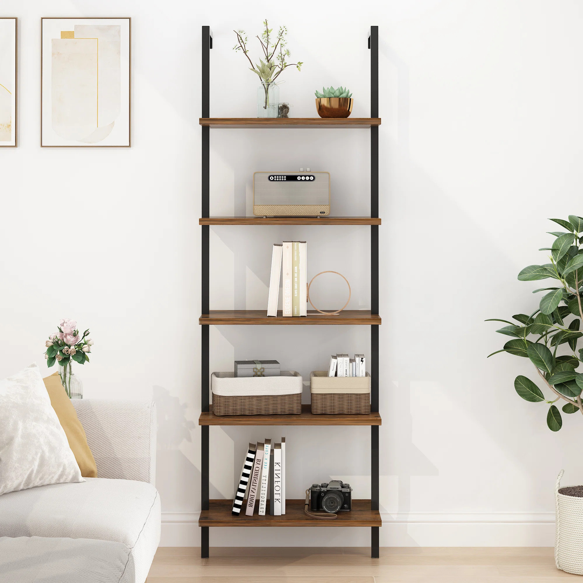 17 Stories 70.9" H x 23.6" W Steel Ladder Bookcase & Reviews | Wayfair | Wayfair North America