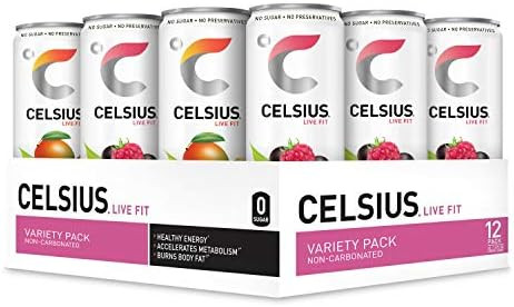 CELSIUS Fitness Drink Non-Carbonated 2-Flavor Variety Pack, Zero Sugar, 12oz. Slim Can, 12 Pack | Amazon (US)